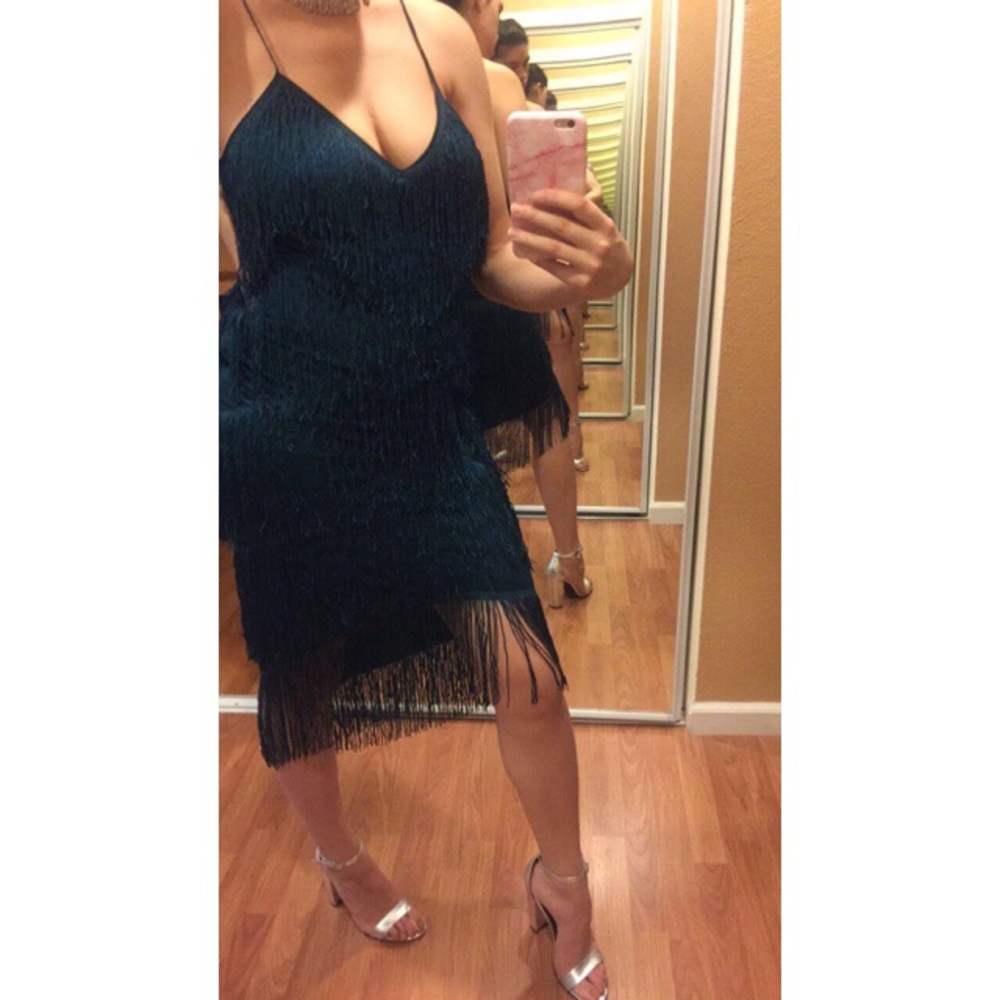 Green fringe dress potiental great gatsby costume!